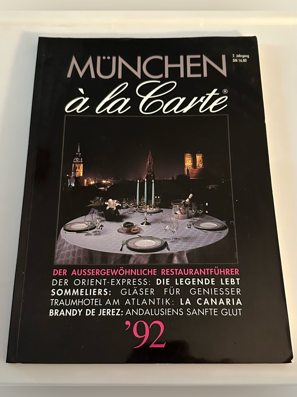 Munich A La Carte ** GERMAN LANGUAGE ** Restaurant Guide 1992 Klocke Verlag USED